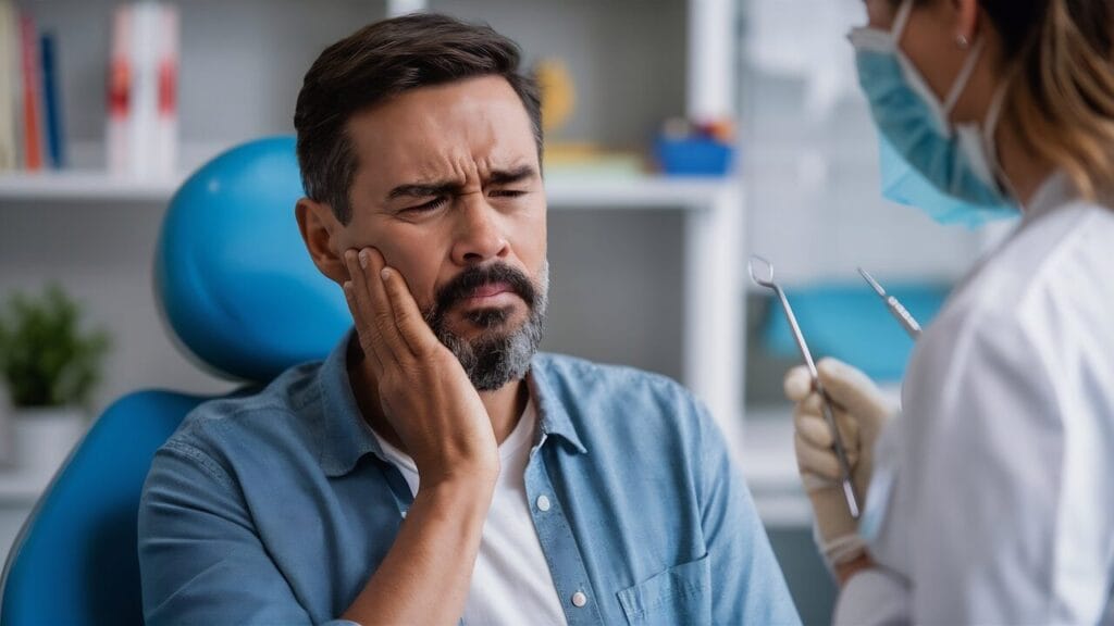segurança em emergências odontológicas: paciente recebendo atendimento odontológico em situação de urgência.